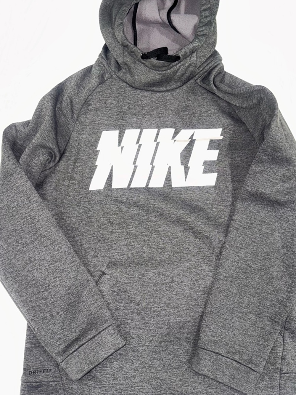Nike Gray Crewneck Hoodie with Bold White Logo